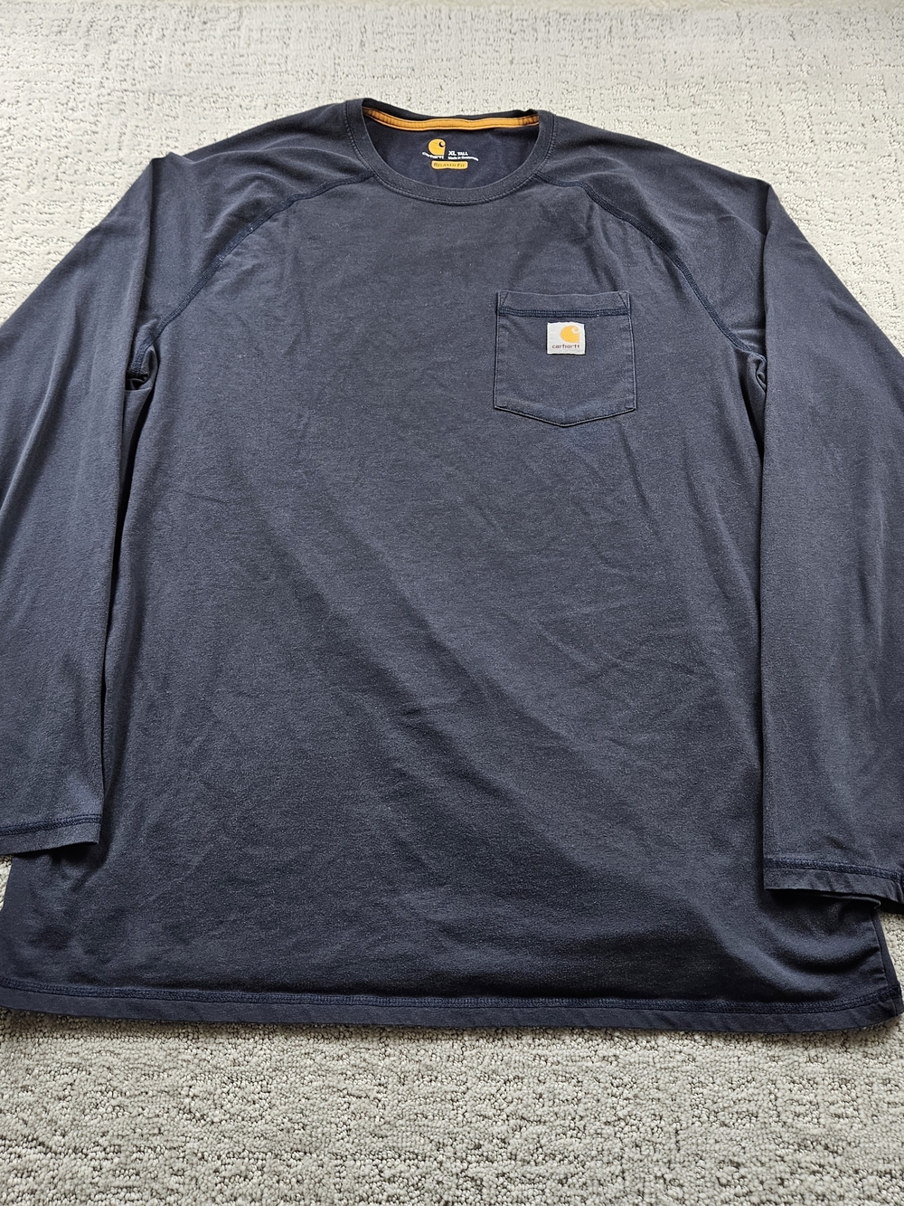 Carhartt Men's XL Tall Navy Long Sleeve Pocket Tee